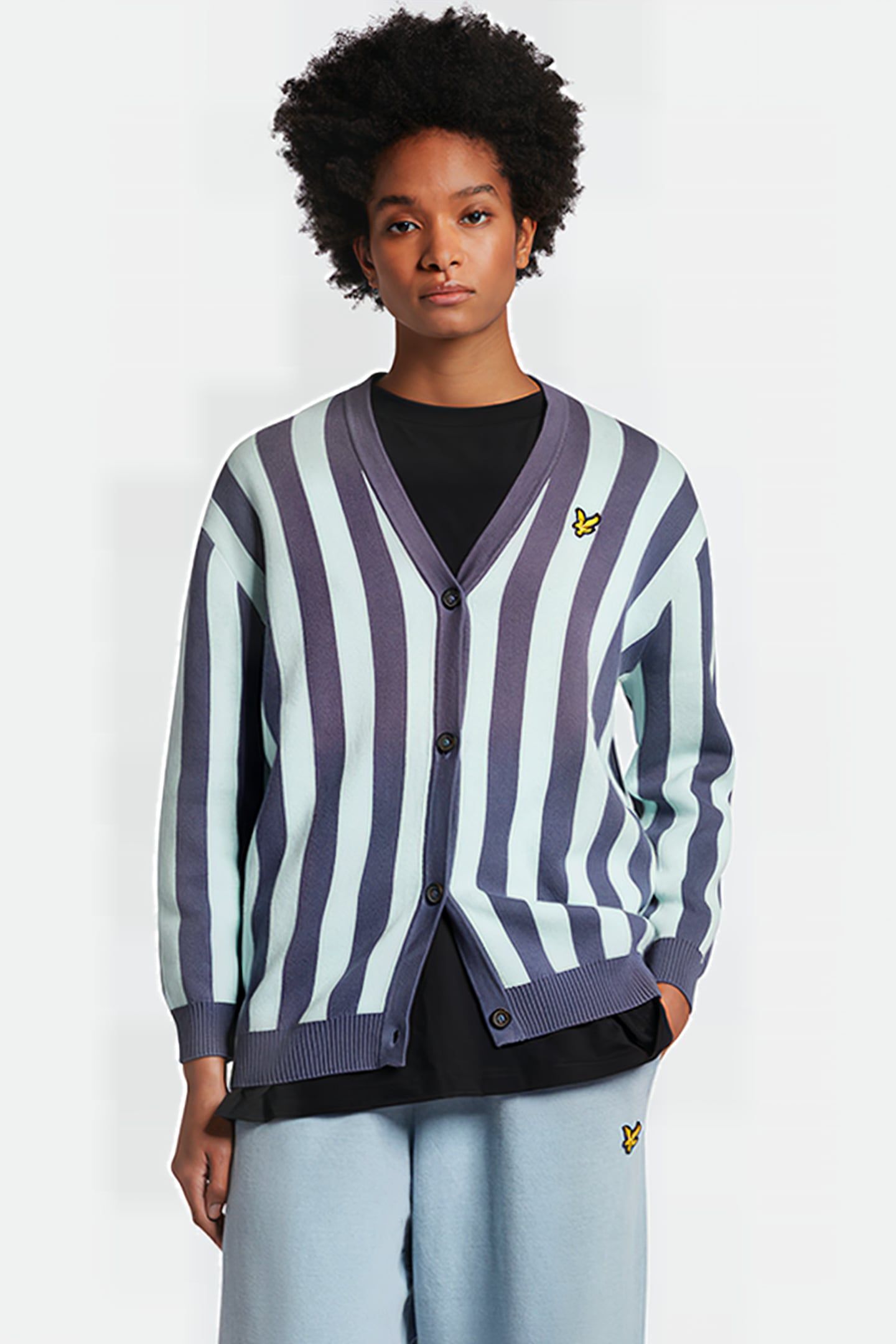 STRIPE CARDIGAN W524 NIGHTSHADE BLUE 1