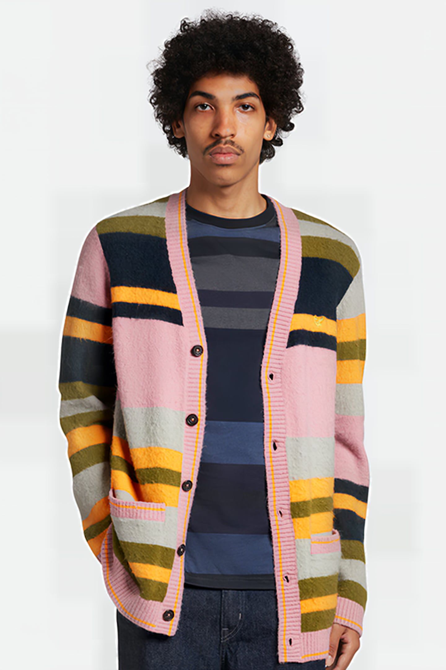 TEXTURED STRIPE CARDIGAN W740 SENSIBLE PINK 1