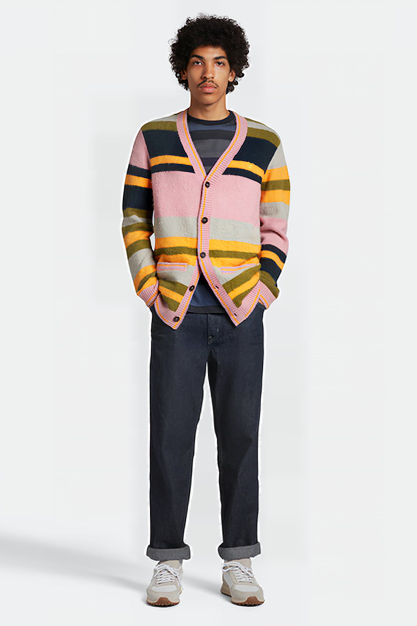 TEXTURED STRIPE CARDIGAN W740 SENSIBLE PINK 3
