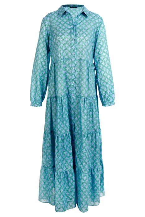LONG DRESS LS VOLANTS BLUE 1