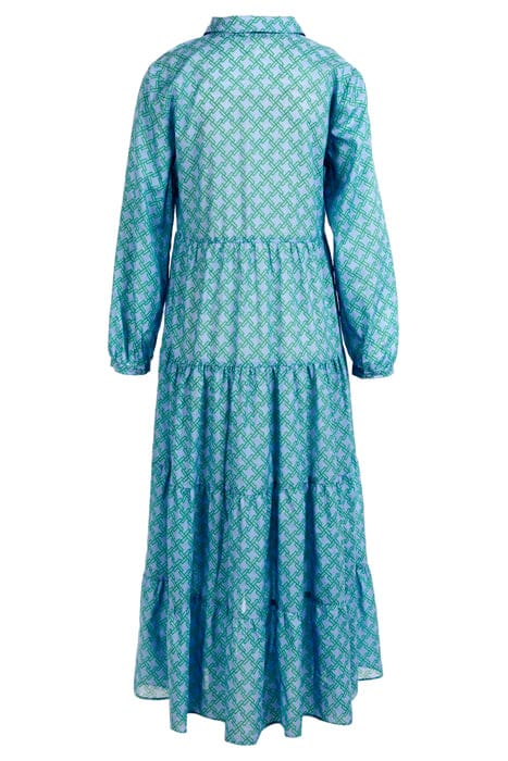 LONG DRESS LS VOLANTS BLUE 6