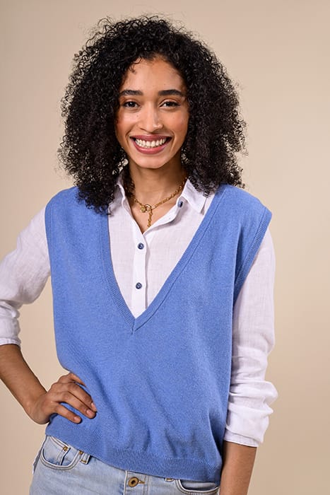 BASIC V-NECK SLIP-OVER BLUE 2