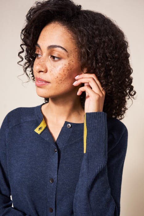 LIBBY CREW NECK CARDI DARK NAVY 4