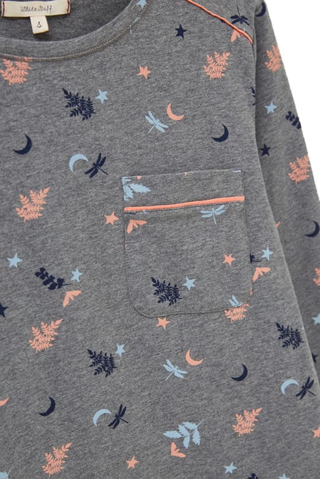 SELENA ORGANIC JERSEY PJ TOP GREY MULTI 4