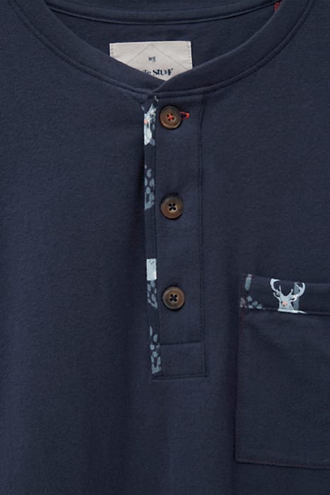 STAG FAMILY TIME JERSEY PJ TOP NAVY MULTI 3