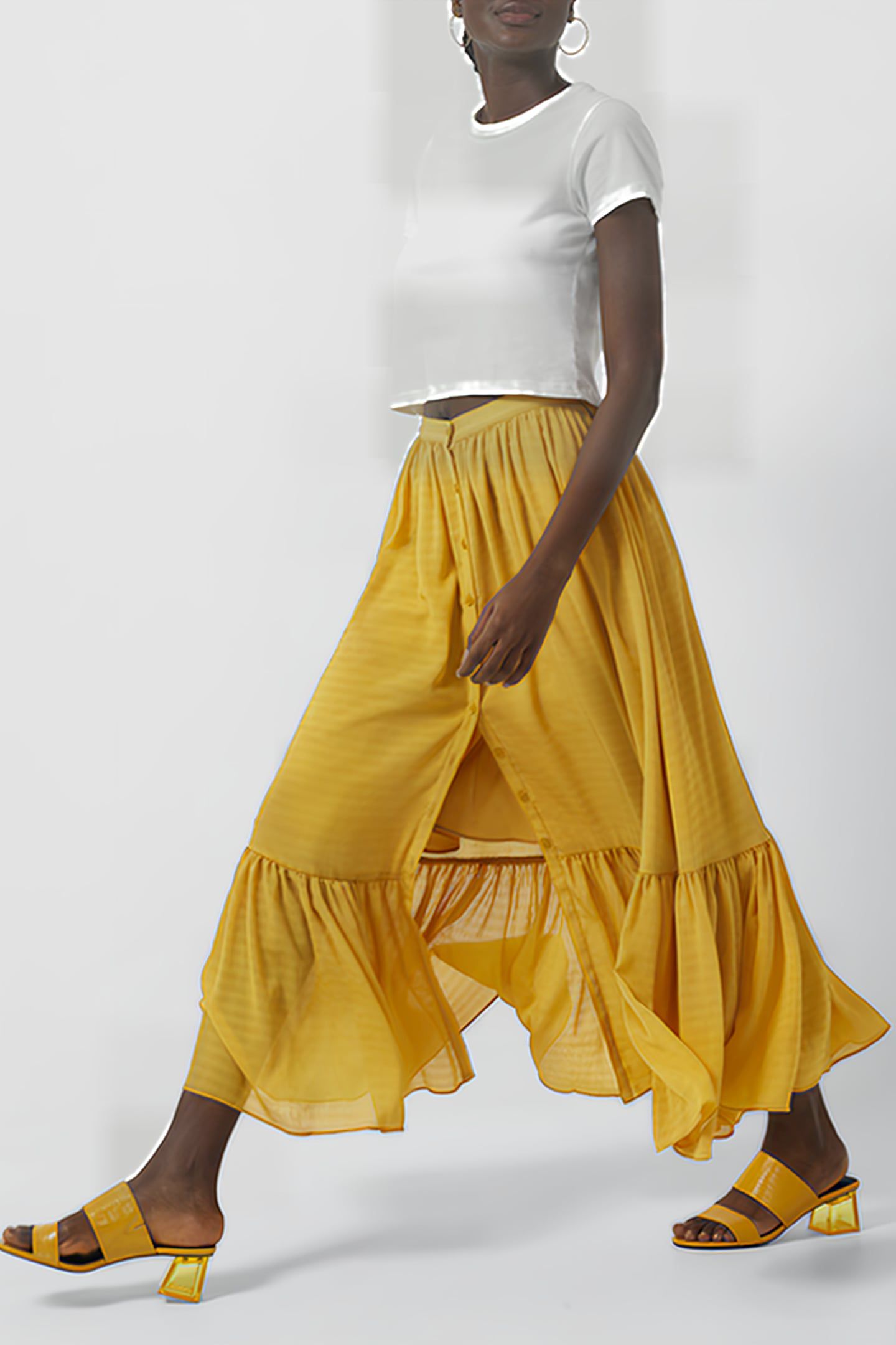 ANITTA CORA DRAP RUF HEM MI SK BRIGHT GOLD 4