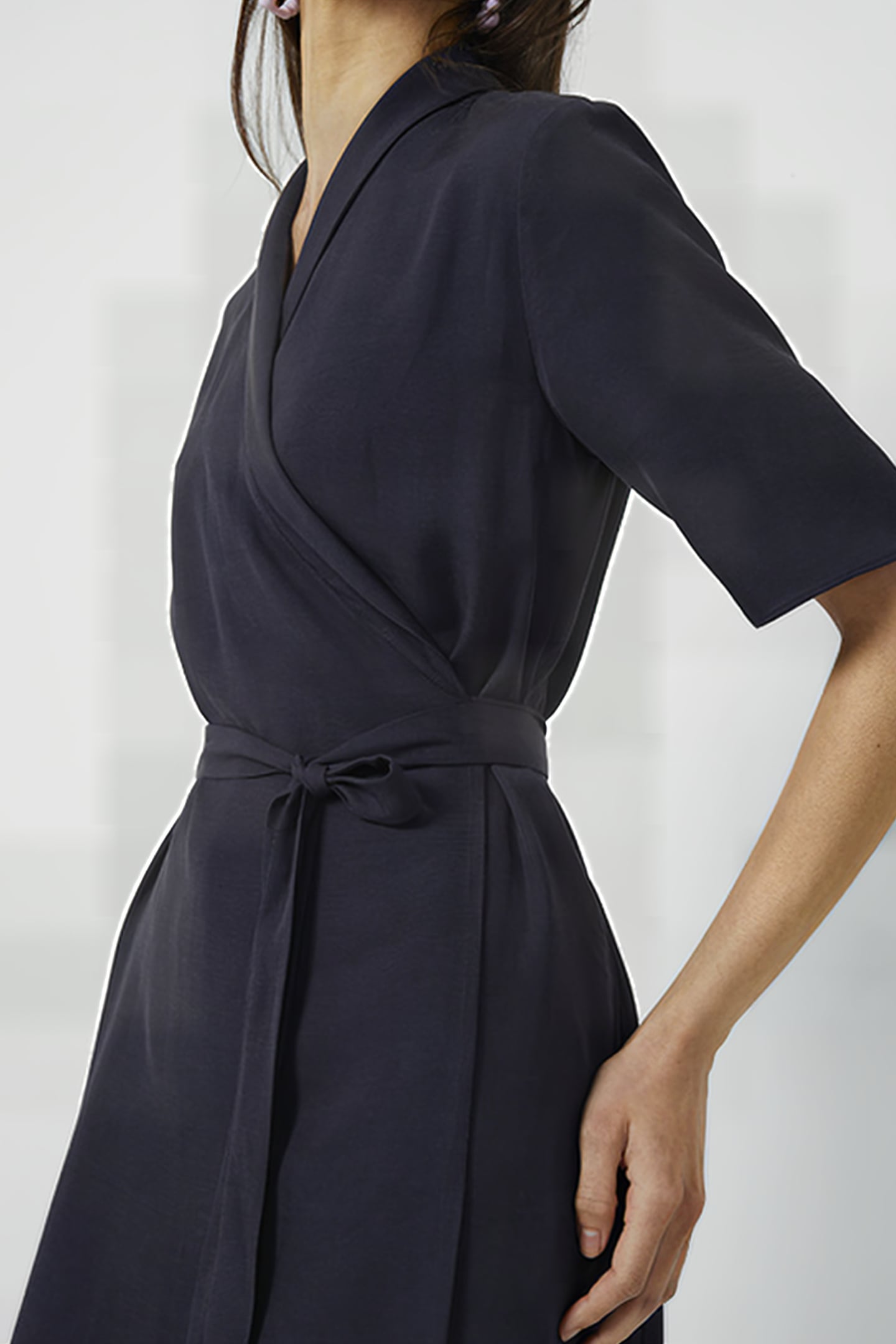 ALEENA SINNI LYOCELL WRAP DRS UTILITY BLUE 5