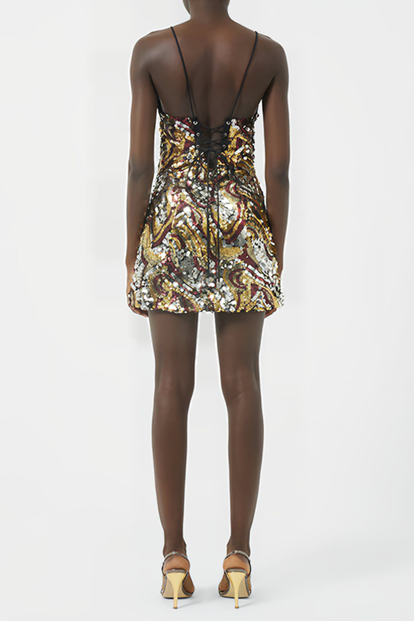 ANADIA EMBELLISHED DRESS ROSE GOLD MULTI 4