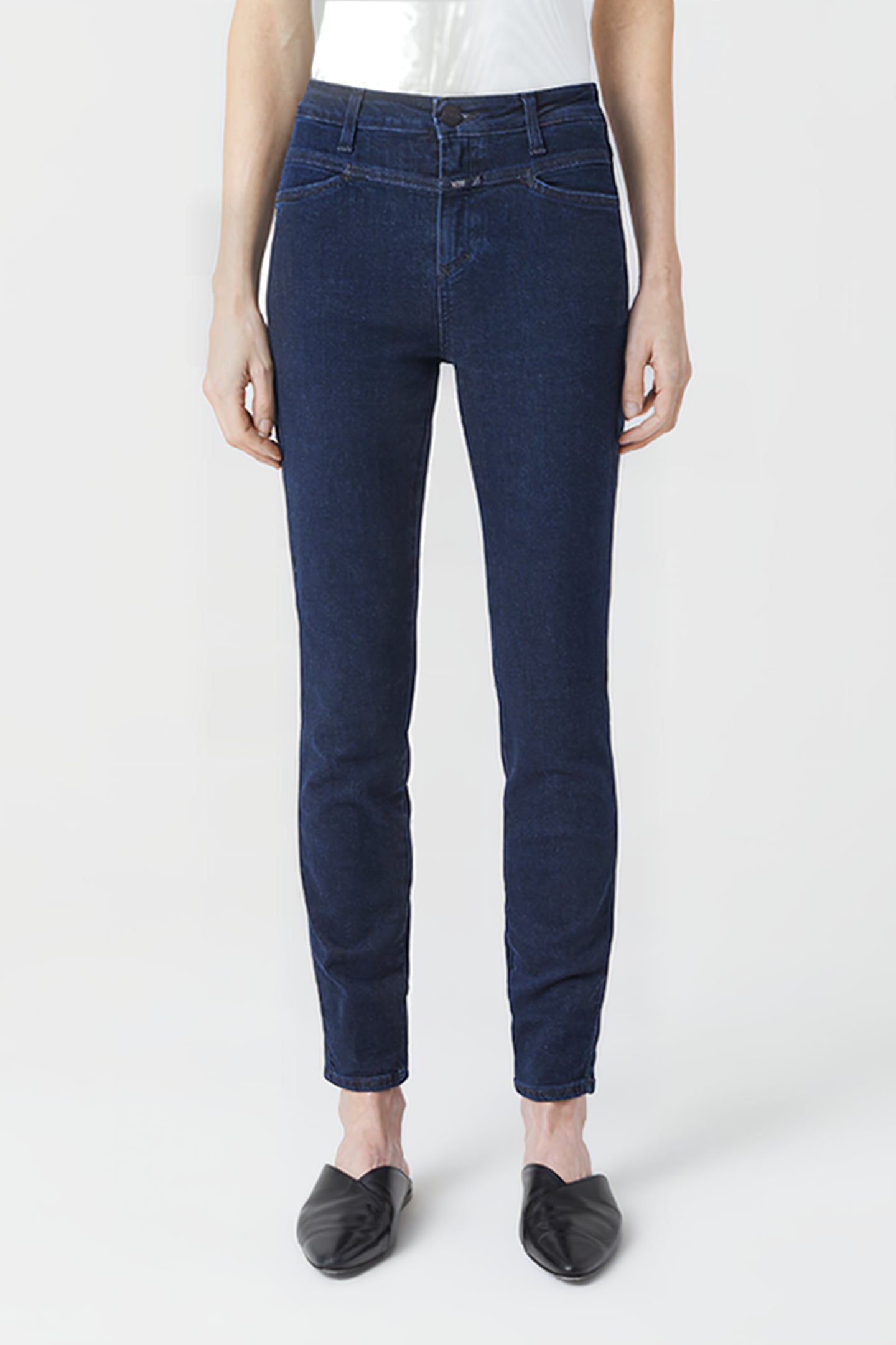 WOMEN SKINNY PUSHER JEANS DARK BLUE 2