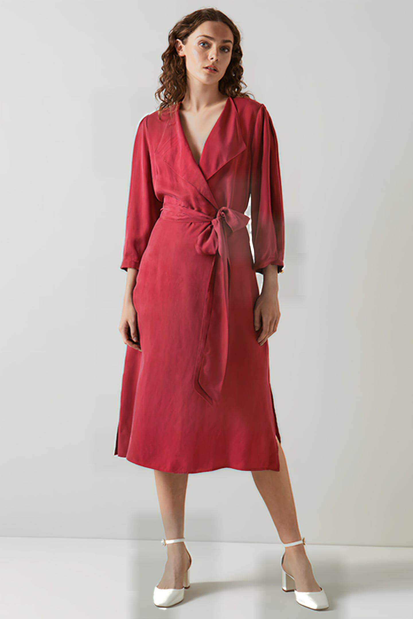 IRIS MIDI DRESS BURGUNDY 1