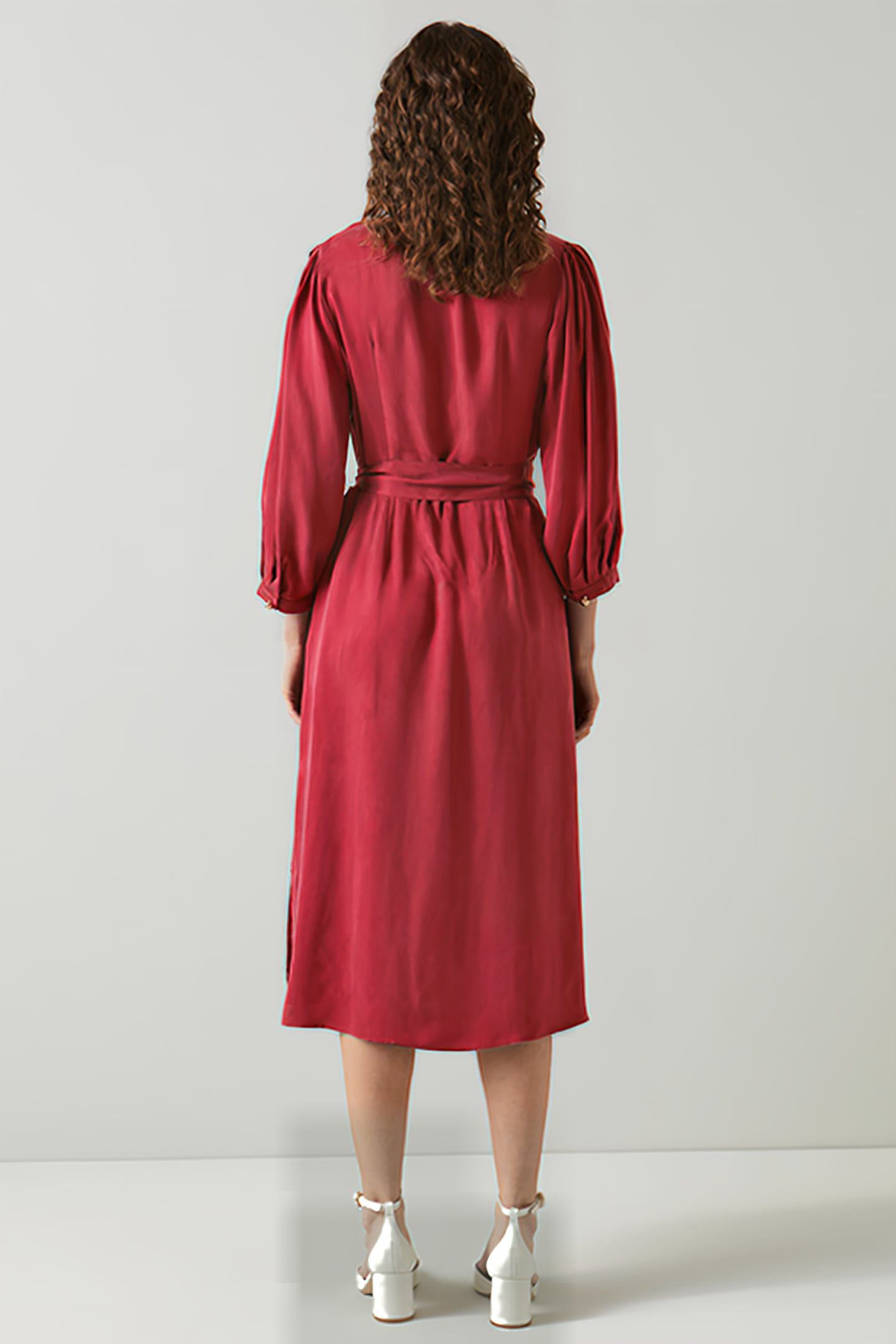 IRIS MIDI DRESS BURGUNDY 2