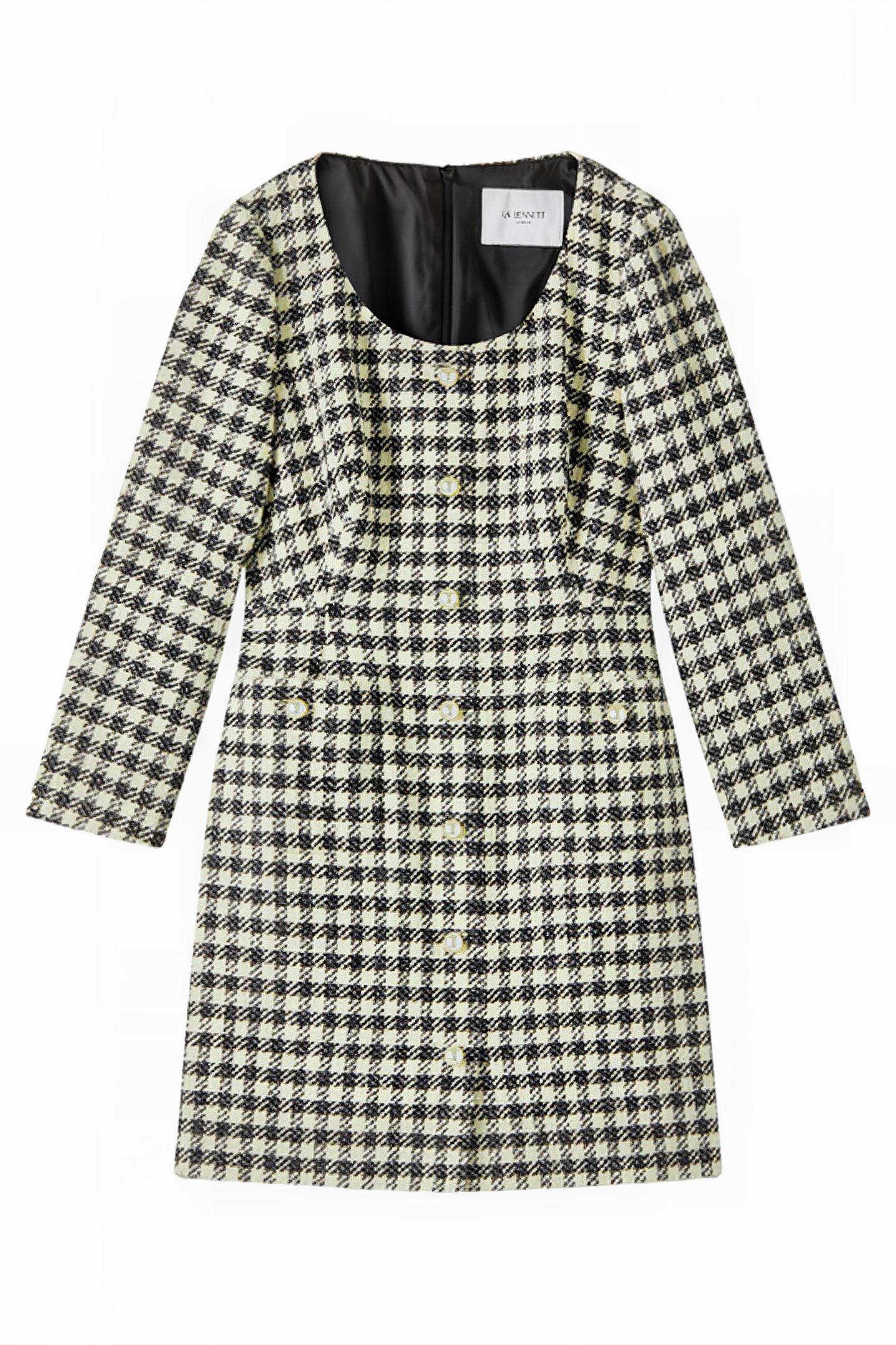 KEELER SHIRT DRESS BLACK/CREAM 5