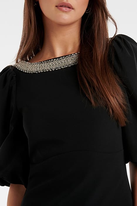 MAISIE EMBELLISHED NECK MINI DRESS BLACK 5