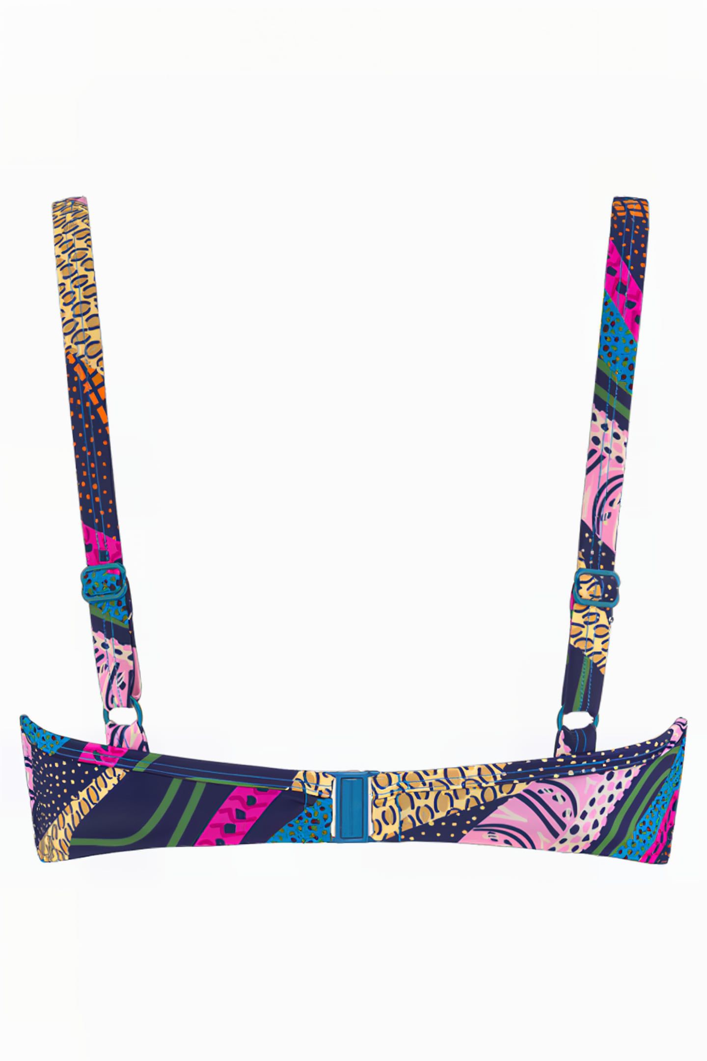LOTUS DARK BLUE AND PURPLE PLUNGE BALCONY BIKINI TOP 4