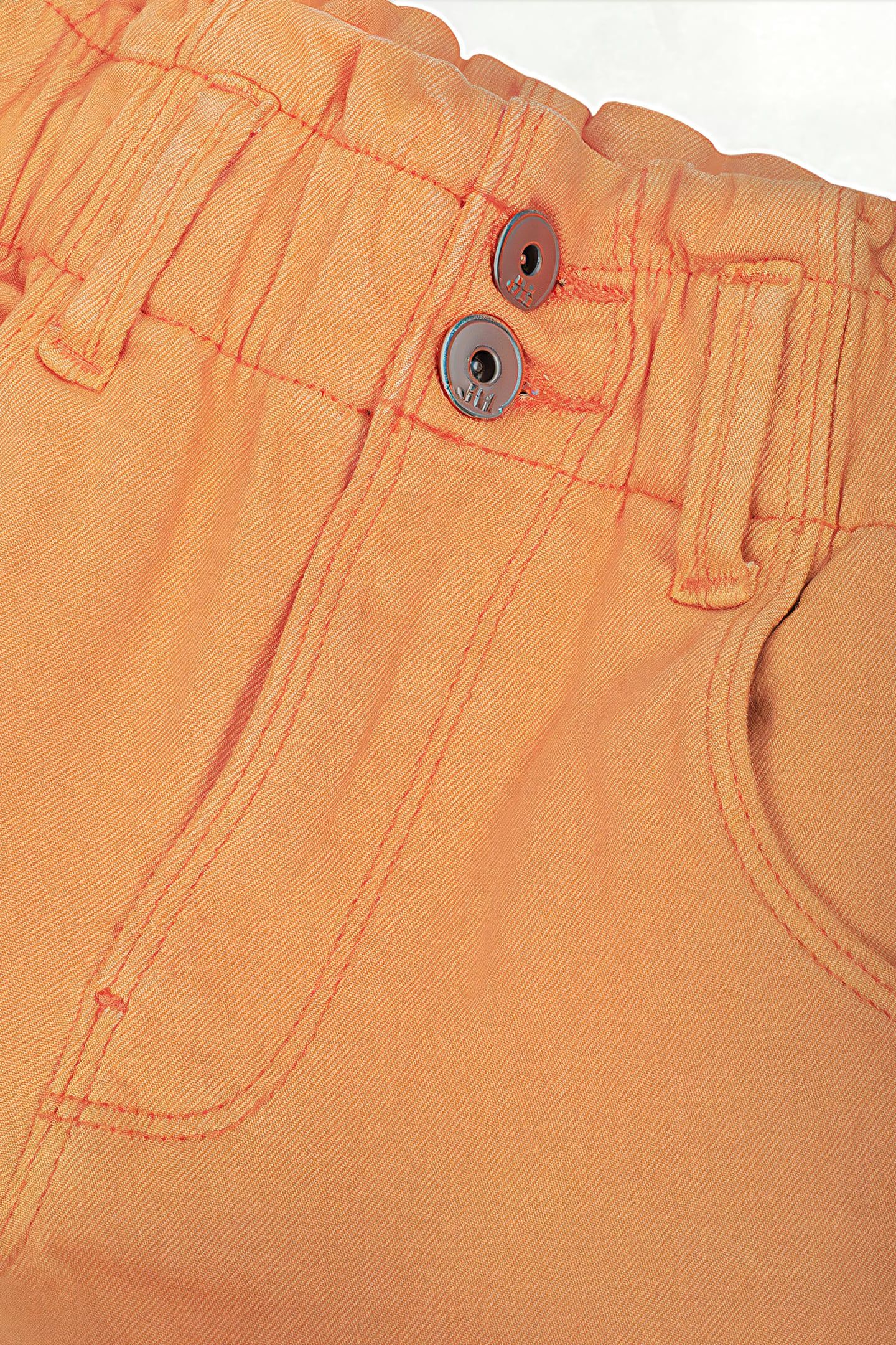 GA-COLOURED PAPERBAG DENIM SHORT JILL&MITCH BY SHOEBY ORANGE 3