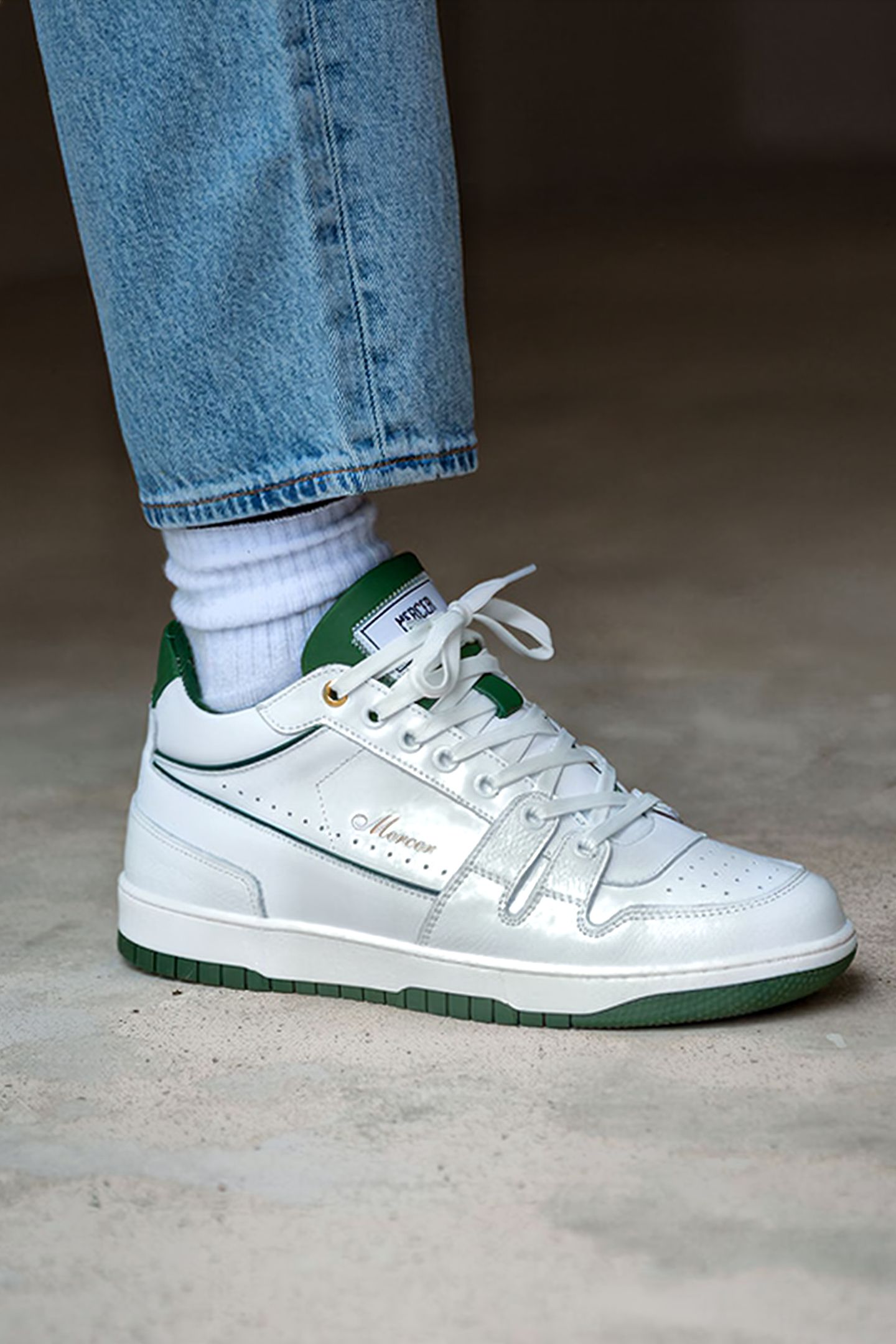 THE BROOKLYN LOW - NAPPA WHITE/GREEN 2