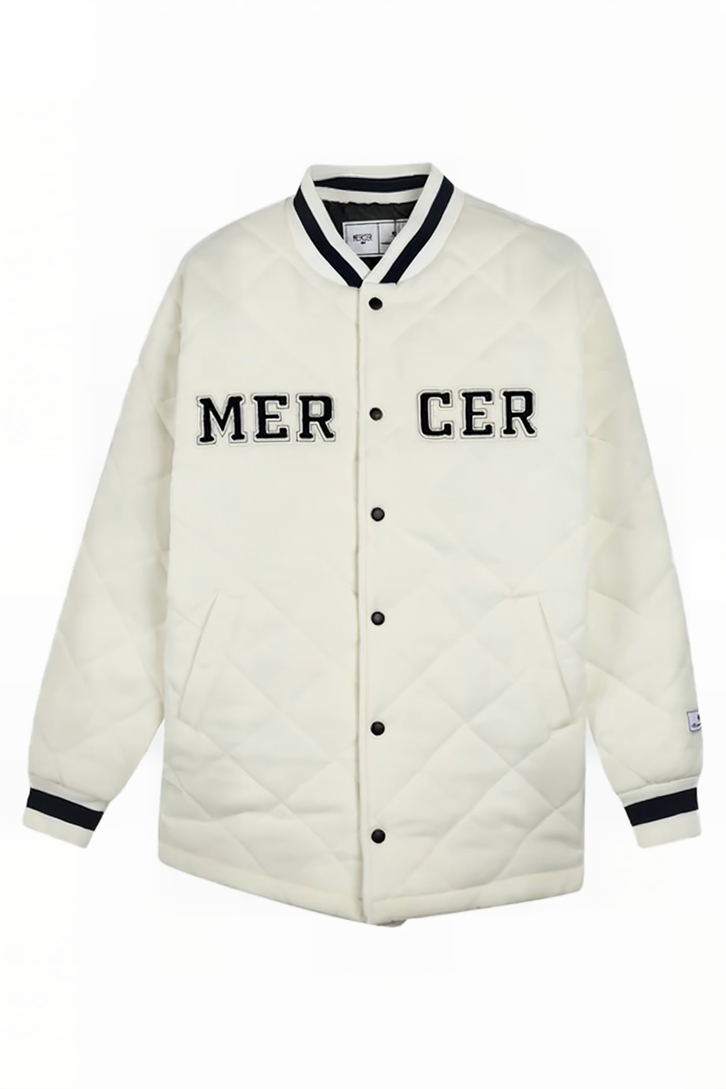 THE MERCER-QUILTED VARSITY WOOL - UNISEX CRÈME 1