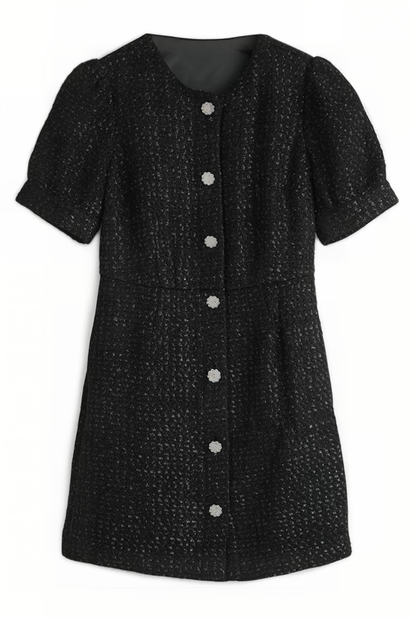 METALLIC TEXTURED MINI DRESS BLK 6