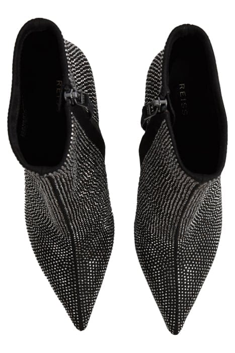 CLEMENT ANKLE BOOTS — CRYSTAL EMBELLISHED 6