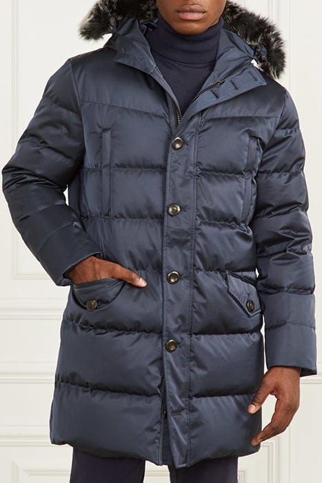 MARCIANO BY GUESS REAL DOWN HOODED LON SMART BLUE 1