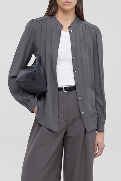 GATHERED BLOUSE DARK NICKEL 1