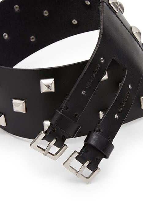 SONIA STUD WIDE BELT BLACK/SILVER 7