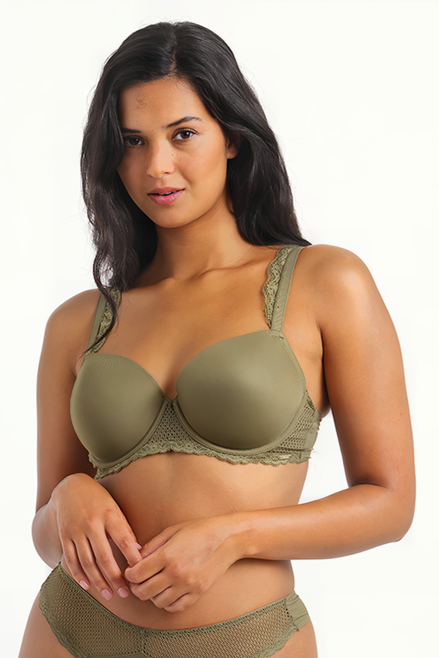 CO BRA TSHIRT DONNA MICRO RIB ARMY KHAKI 2