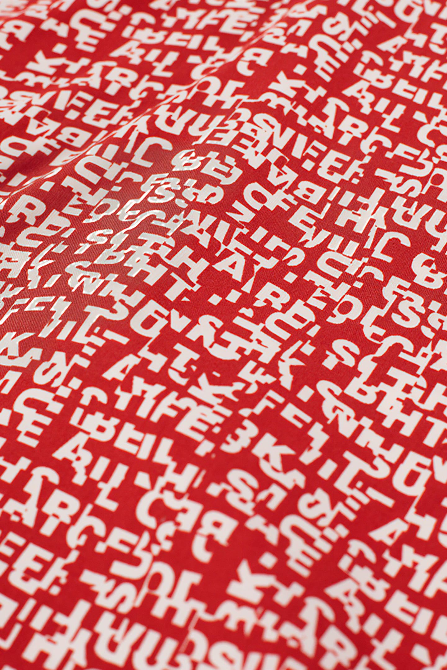 CANDY RED MINI-LETTER PRINT TOP 7