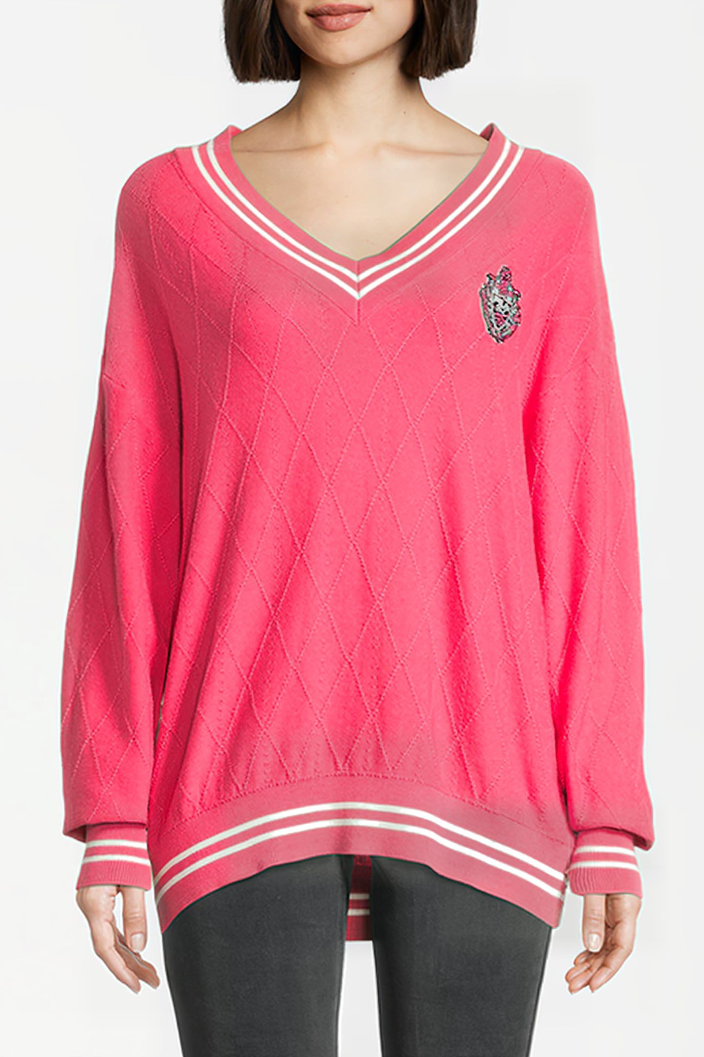 TELLING KNITTED V-NECK SWEATER CARMINE 2