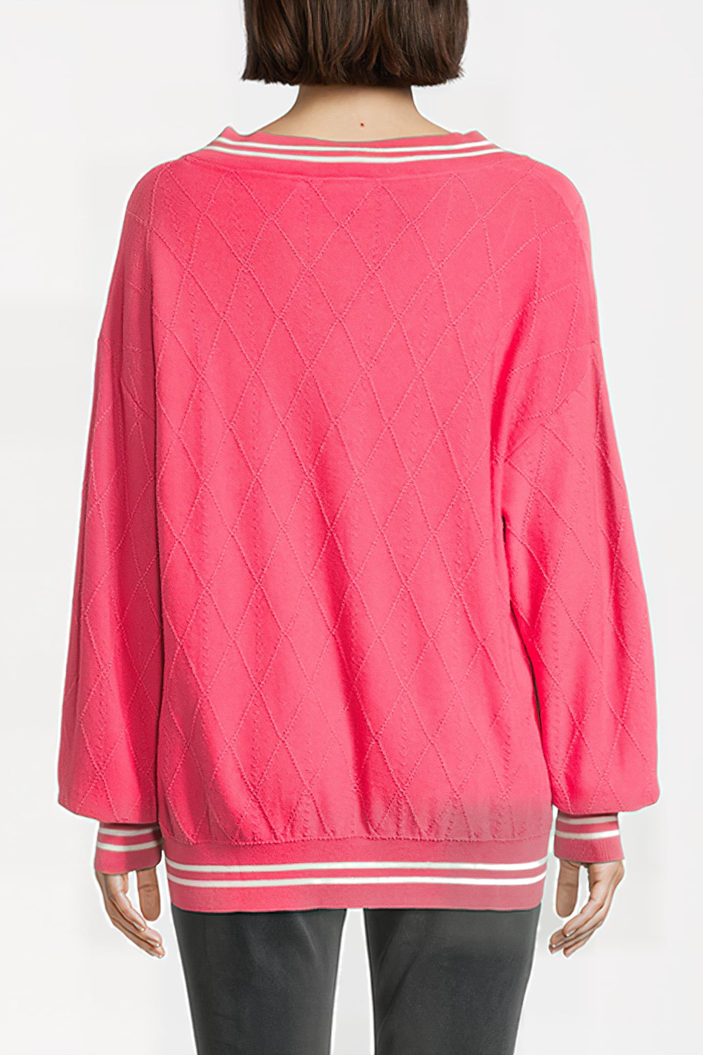 TELLING KNITTED V-NECK SWEATER CARMINE 3