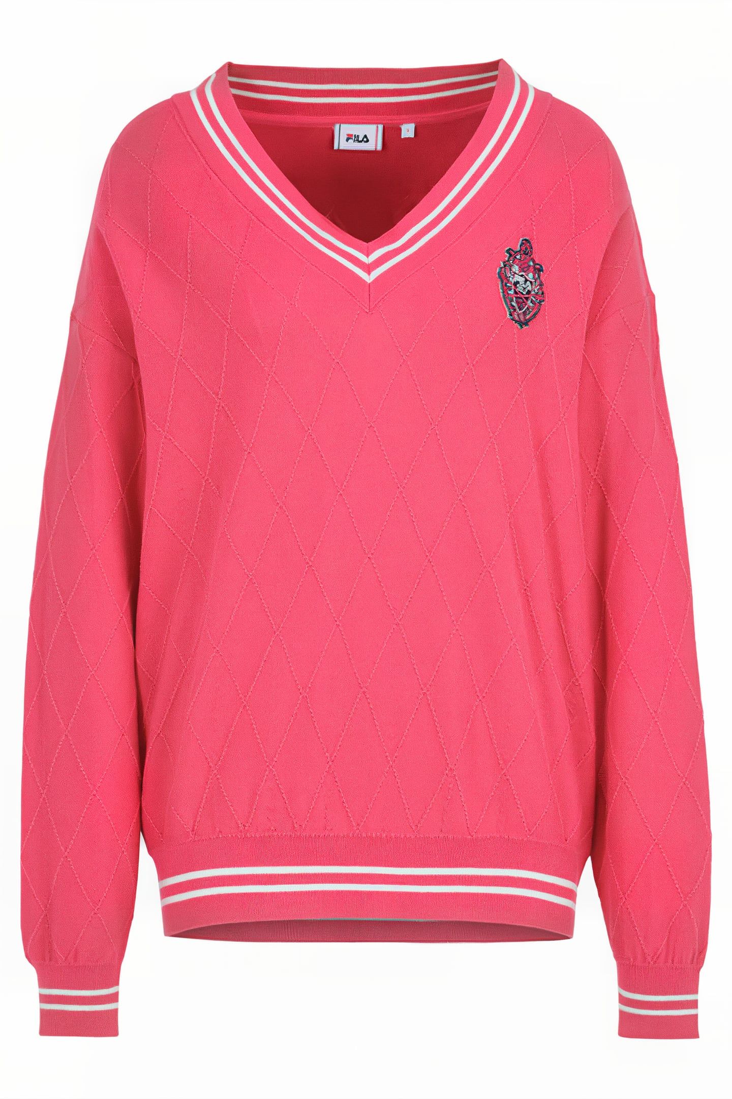 TELLING KNITTED V-NECK SWEATER CARMINE 1