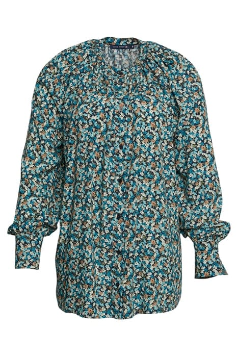 FROUNCED COLLAR LS SHIRT GREEN 1