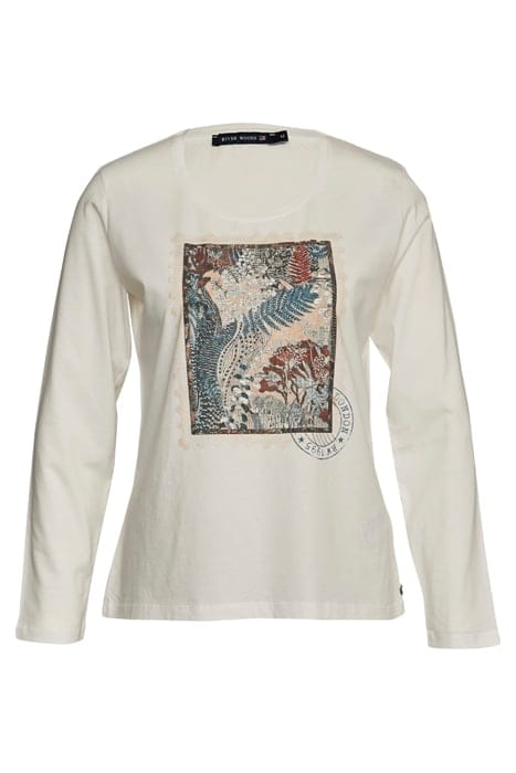 CREW NECK TEE LS + DECO WHITE 1