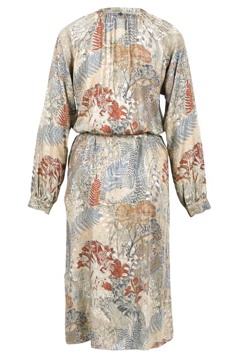 DRESS FROWNCED NECKLINE LS BLUE 4