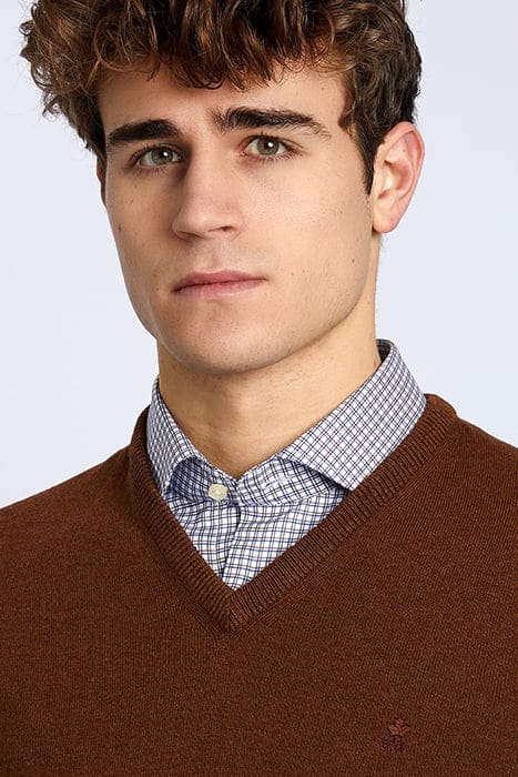 LBW BSC V-NECK NF SWT BROWN 5