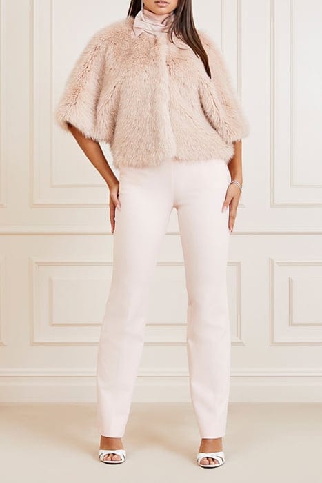 MARCIANO BY GUESS AMBER FAUX FUR PASTEL PINK WITH SIL 3