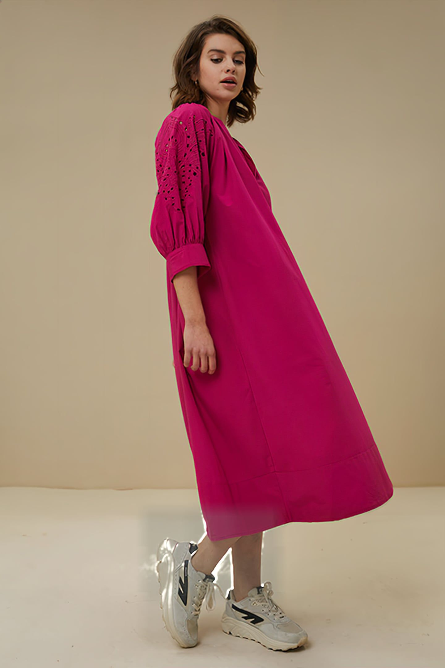JESSIE POPLIN DRESS FUCHSIA 4