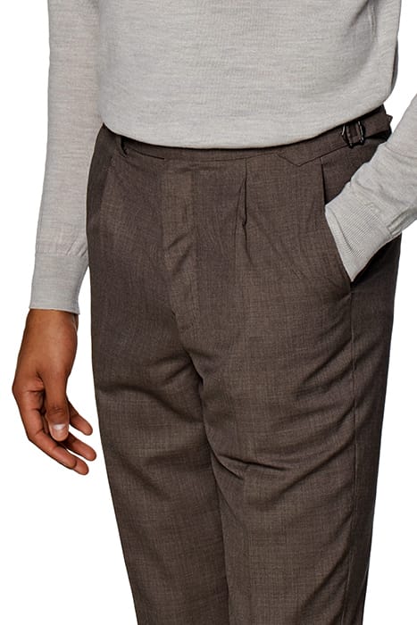 TAUPE PLEATED VIGO TROUSERS 5