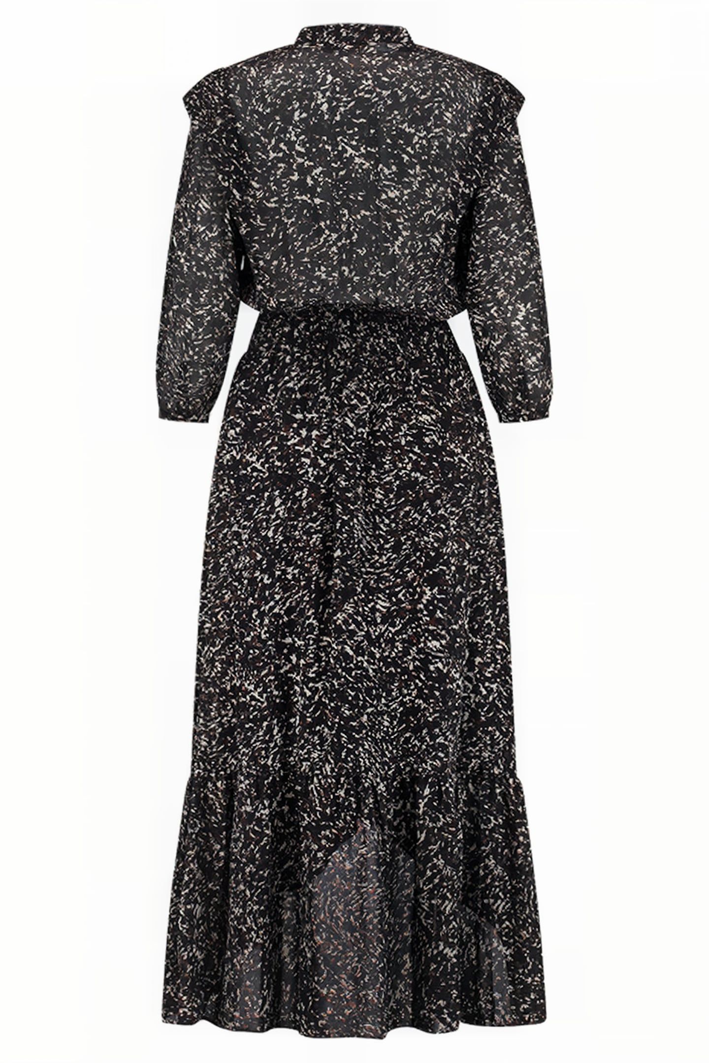 ROSIE MAXI DRESS ABSTRACT ANIMAL BLACK 2