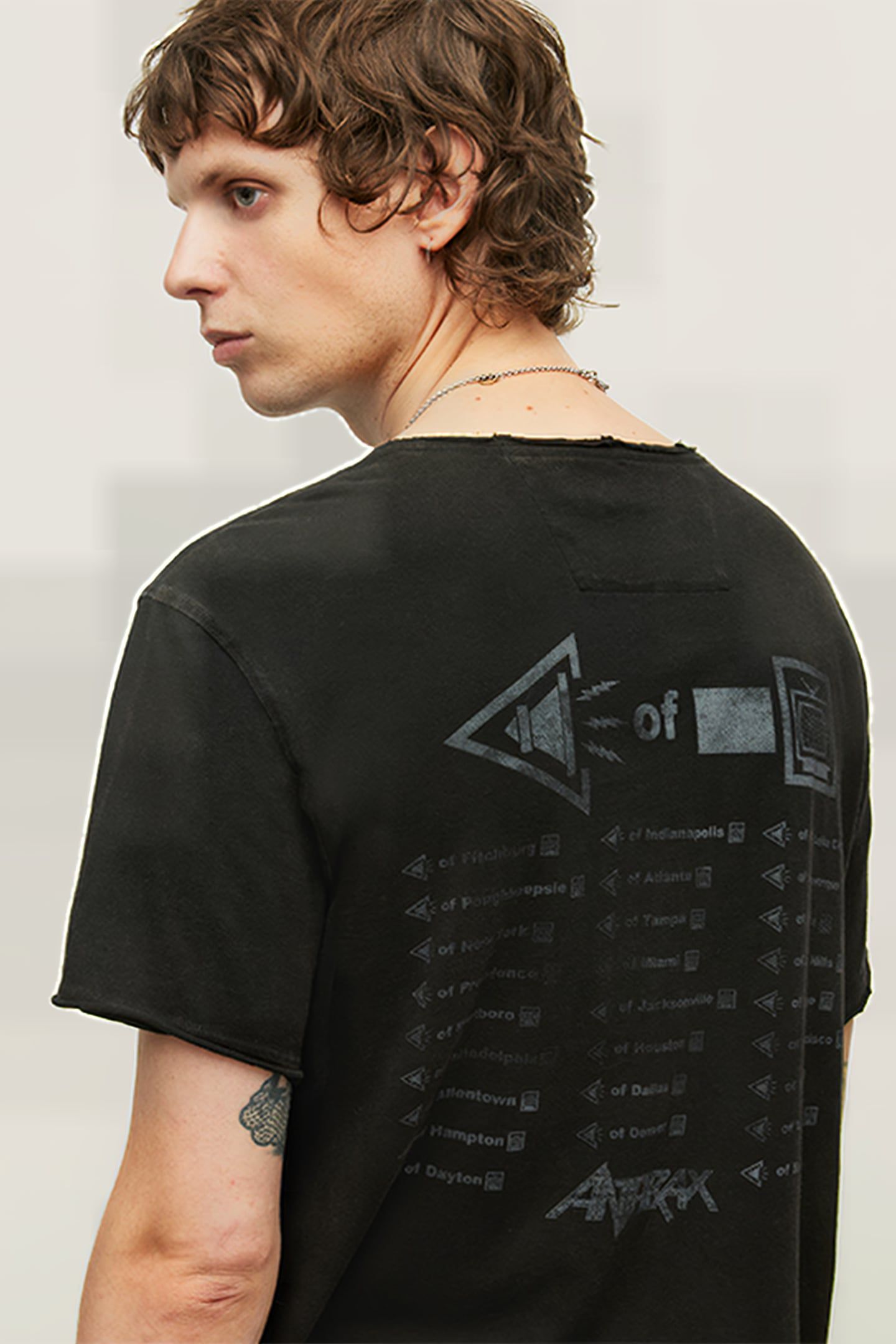 SS RAW EDGE TEE VINTAGE WASH - ANTHRAX WHITE NOISE BLACK 6