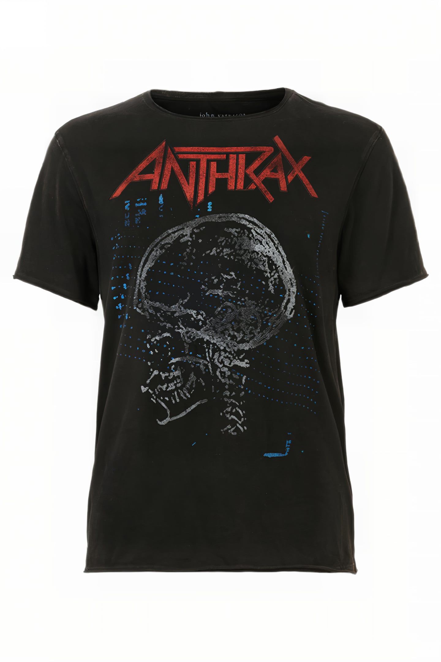 SS RAW EDGE TEE VINTAGE WASH - ANTHRAX WHITE NOISE BLACK 4