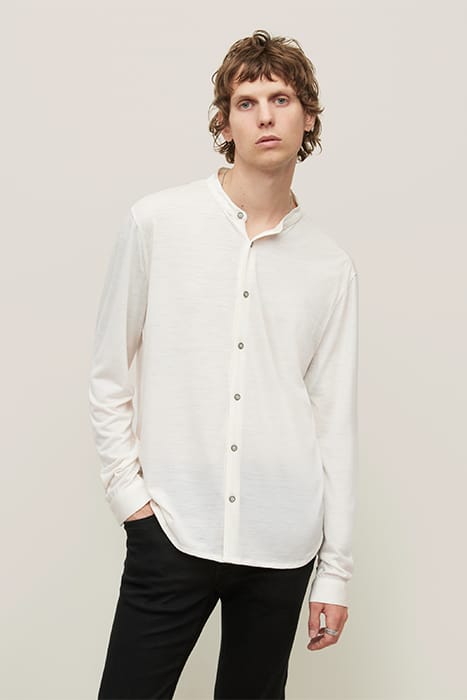 FULTON REGULAR FIT LS STAND COLLAR SHIRT IN EXTRAF WHITE 1