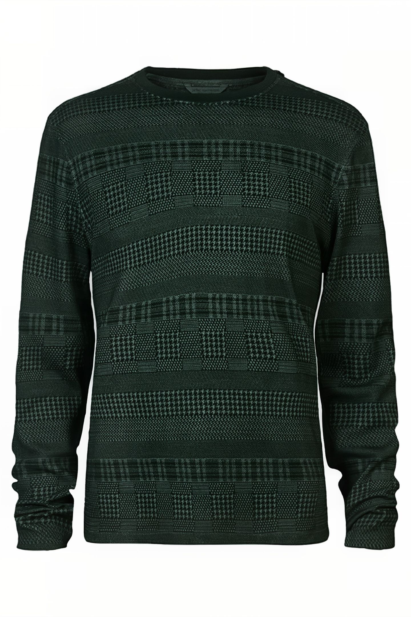 READE LS PATTERN MIX CREW WITH COLD DYE DARK MOSS 4