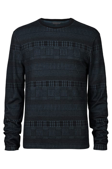 READE LS PATTERN MIX CREW WITH COLD DYE TITANIUM BLUE 5