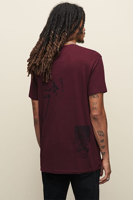 SS CREW TEE - ALL OVER GRAPHIC DARK PLUM 2
