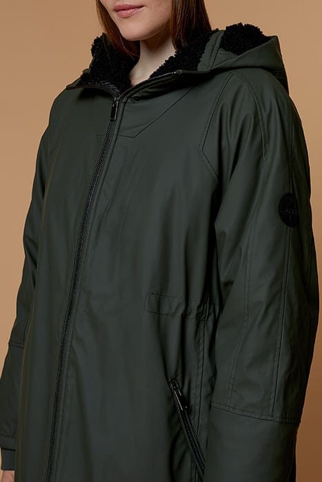 DELTA - LONG PARKA IN COATED CANVAS WITH LINING BOA 4