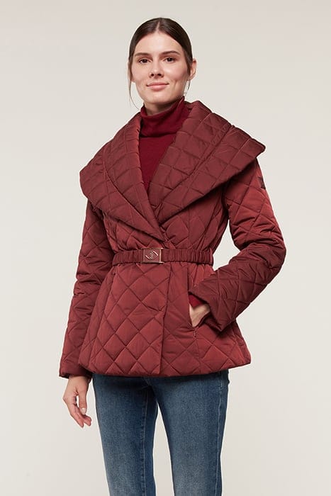 SHAWL NECK SHORT DOWN JACKET RED 3