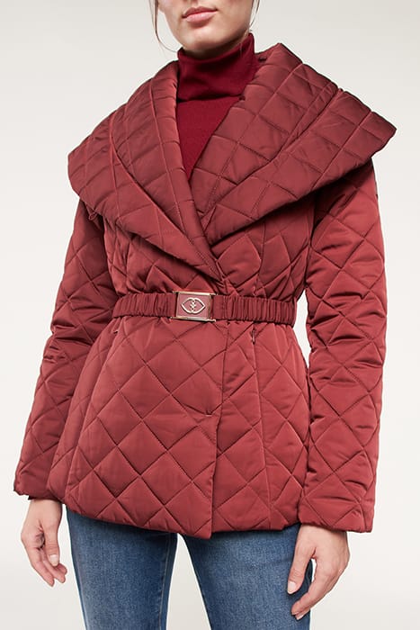 SHAWL NECK SHORT DOWN JACKET RED 5