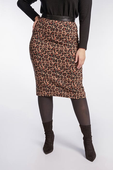 ANIMALIER PENCIL SKIRT LIGHT BROWN 5