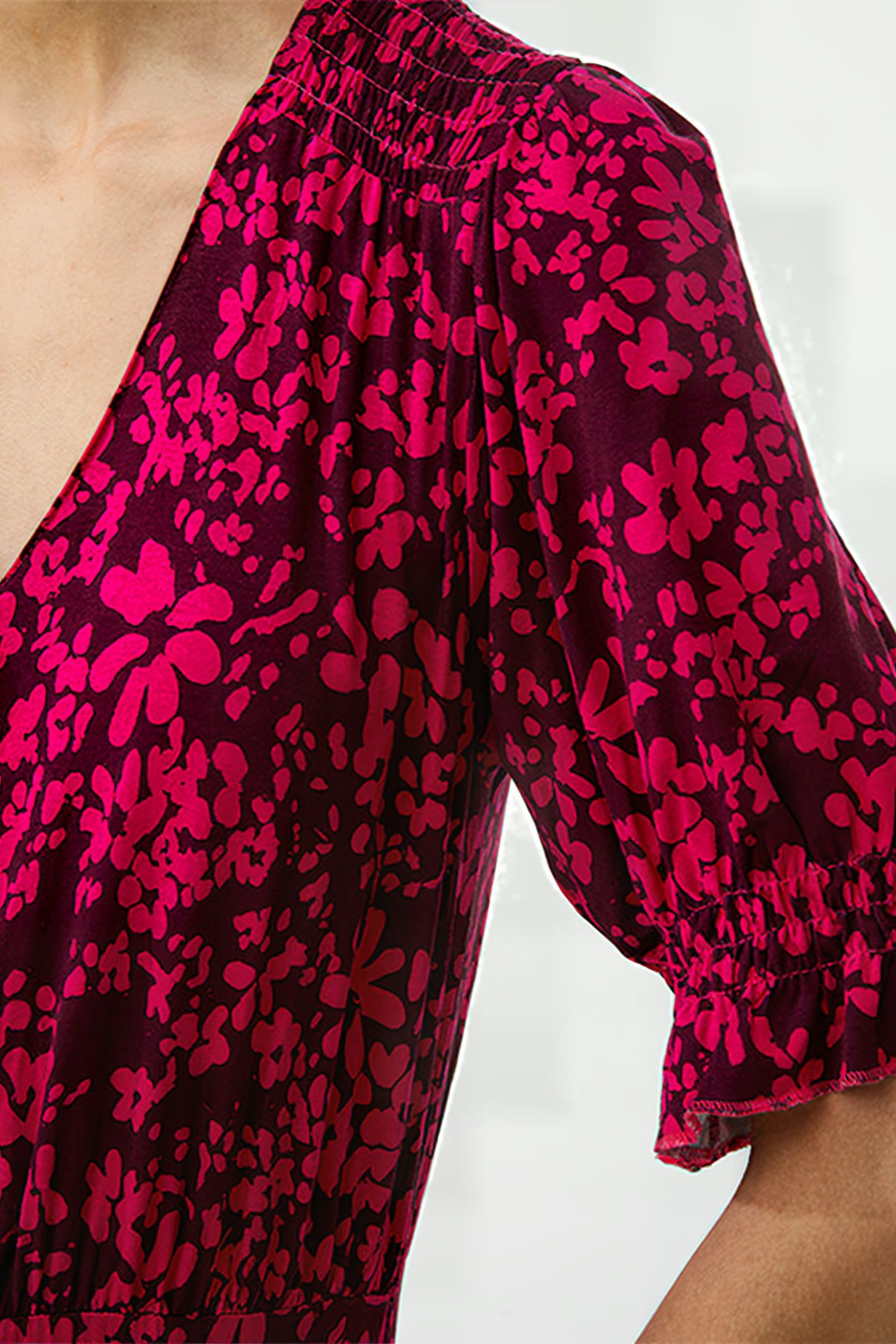 VEE BUTTON-THRU M PLUM/HOT PINK 5